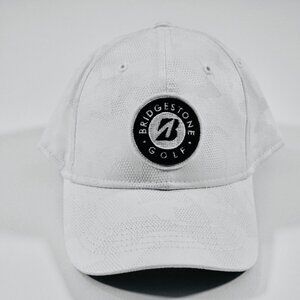 Bridgestone Golf Hat Tonal White / White / Black Logo Men's Adjustable
